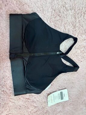 Fabletics Black Front-Zip Sports Bra